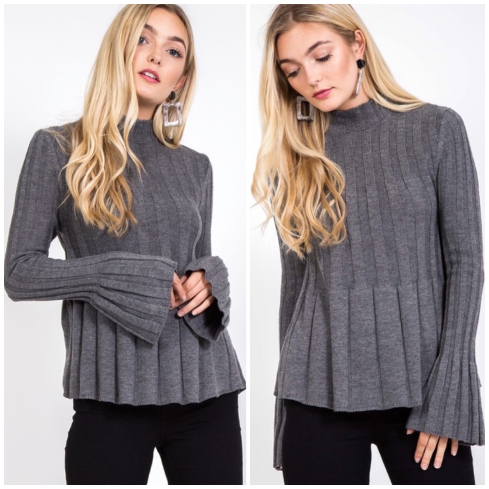 ❄️LAST2️⃣//GRAY WOOL BLEND RIBBED SWEATER - Picture 3 of 8